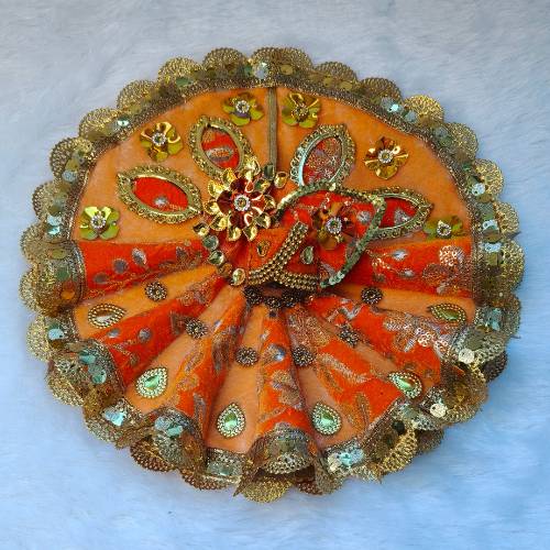 Luxurious Royal Orange Velvet Poshak